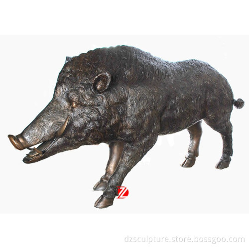 large bronze wild pig statue for garden decor